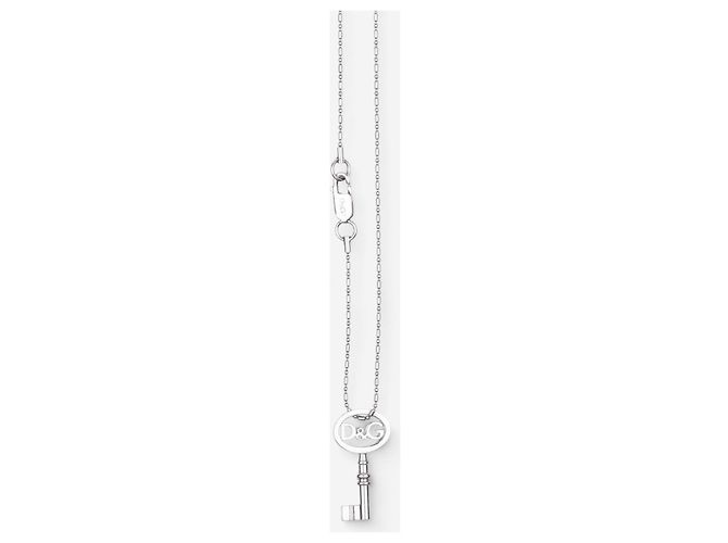 Dolce & Gabbana 2000s Key Logo Halskette Silber