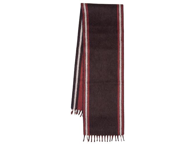 Cachecol listrado felpudo Prada AW07 Marrom