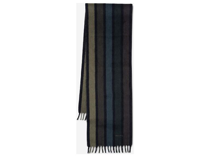 Sciarpa a righe soffice Prada AW07 Nero