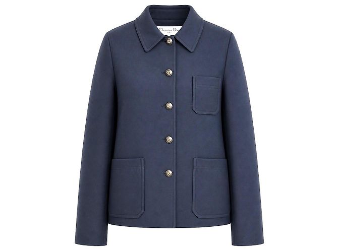 Christian Dior Caro Navy Wool & Silk Jacket Dark blue