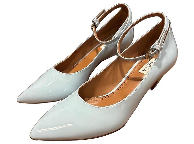 Alaïa Mary Jane Pumps Lackleder Hellblau