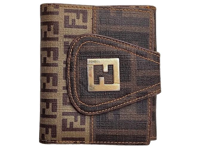 Fendi Zucca Canvas Wallet Brown