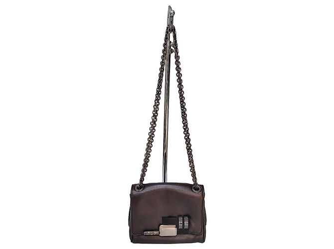 Barbara Bui Borsa a Tracolla in Pelle Metallizzata Bronzo