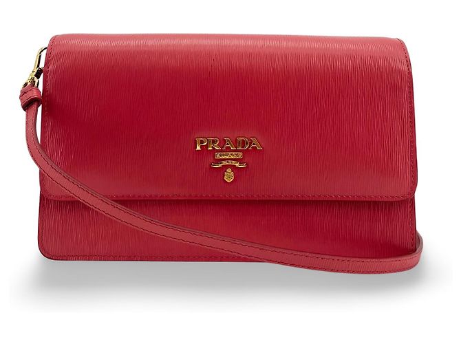 Prada Flap Vitello Move Small Roja