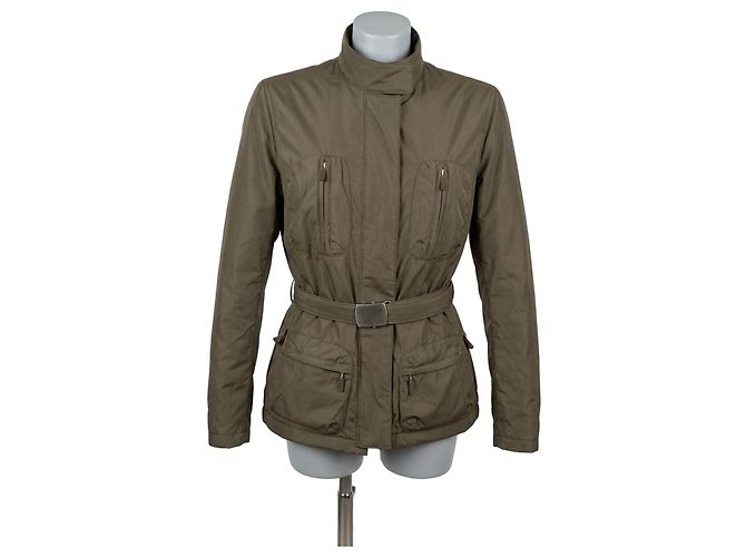 Aspesi Angiolina Damenjacke aus braunem Nylon mit Gürtel