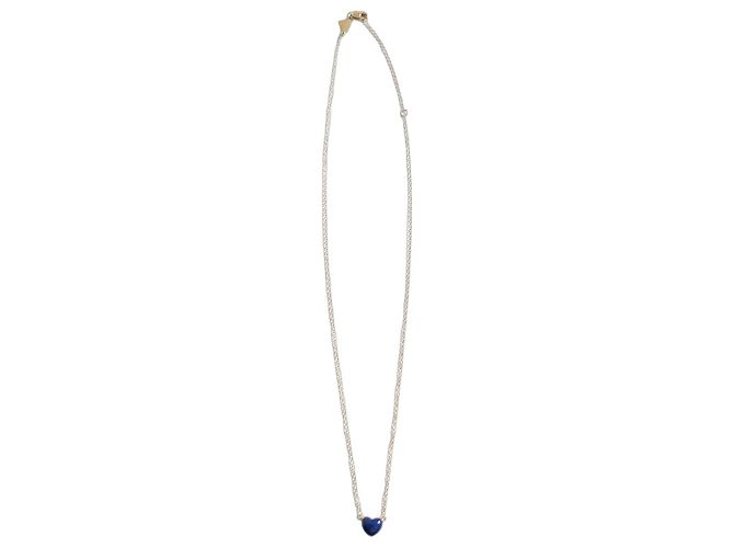 Autre Marque Collana Alison Lou Cuore in smalto e oro 14k Blu D'oro
