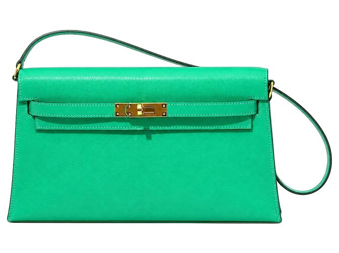Hermès Kelly Élan Sac à Main en Cuir Vert