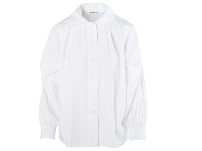 Camicia bianca arricciata Yves Saint Laurent Rive Gauche – anni '80 Bianco