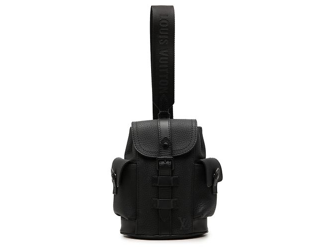 Borsa a tracolla Louis Vuitton Christopher XS in pelle Taurillon nera Nero