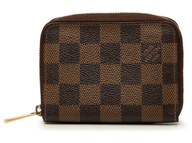 Monedero Zippy Louis Vuitton Damier Ebene Marrón Castaño