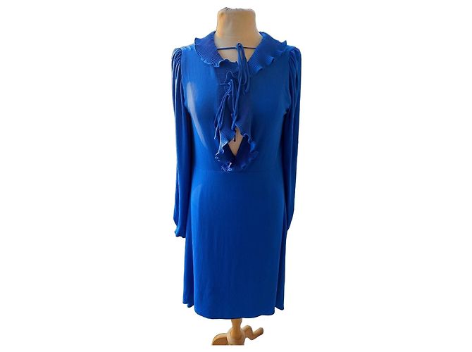 Balenciaga asymmetrisches blaues Kleid