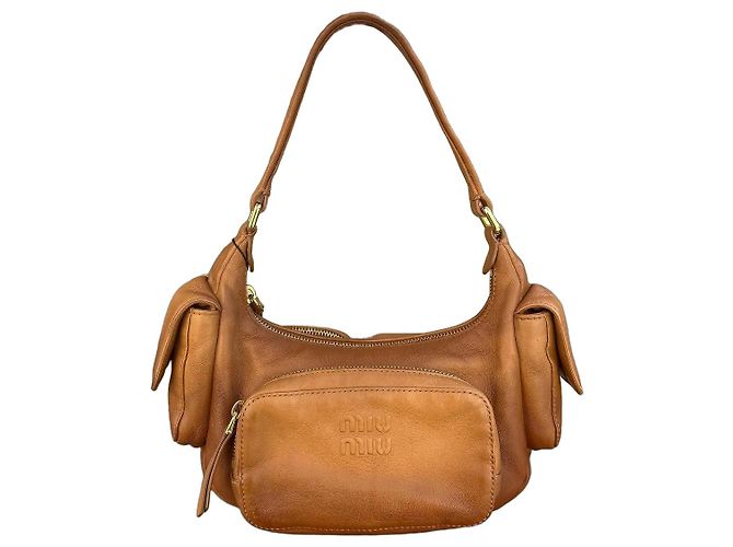 Miu Miu Borsa a Tracolla in Pelle Marrone