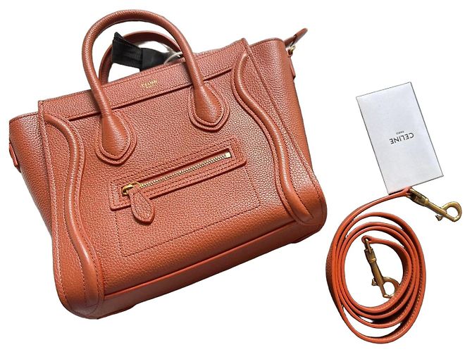 Sac Céline Micro Luggage en cuir marron