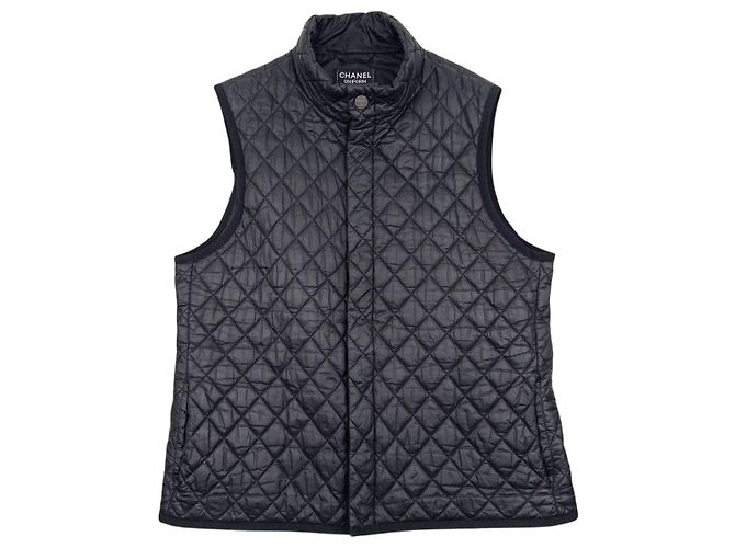 Chanel by Karl Lagerfeld 2010er CC gesteppte Puffer Biker Weste