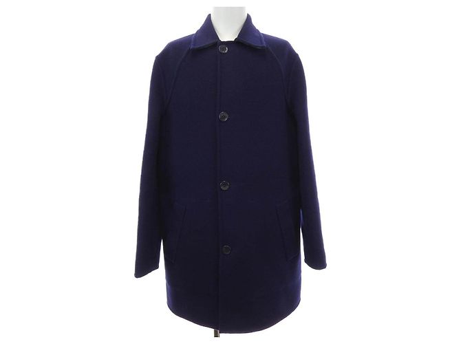 Louis Vuitton Camouflage Double-Face Wool Coat Blue