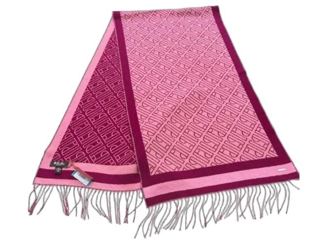 Loro Piana Monogramm Kaschmir-Schal Pink Lila
