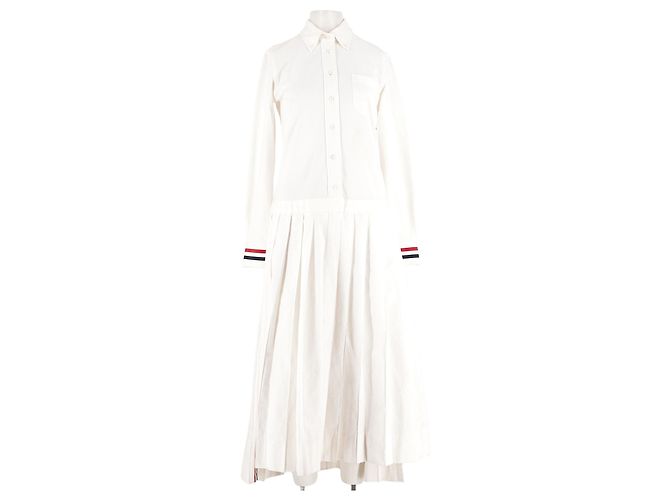 Vestido de algodão branco Thom Browne