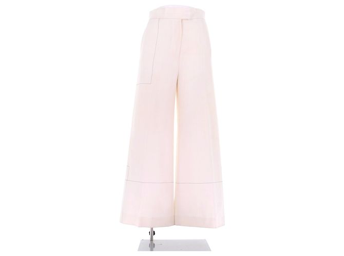 Céline Beige Seidencrepe-Hose