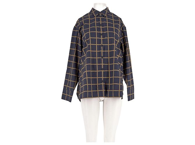 Camisa Marimekko de algodón azul marino