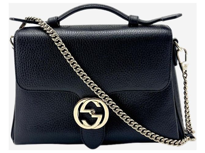 Gucci Interlocking G medium 2way Tasche schwarz