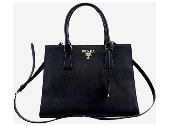 Prada Borsa 2way in pelle Saffiano nera Nero