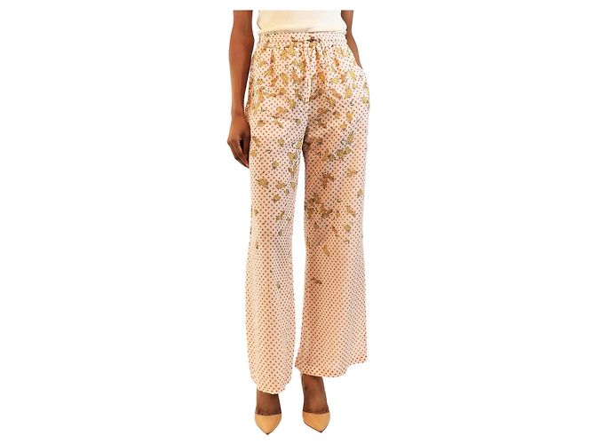 Autre Marque Pajaritos Y Rosas Hose rot und weiß - Größe S