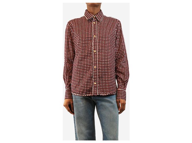 Marni Camisa estampada xadrez vermelha e preta - size UK 8 Vermelho