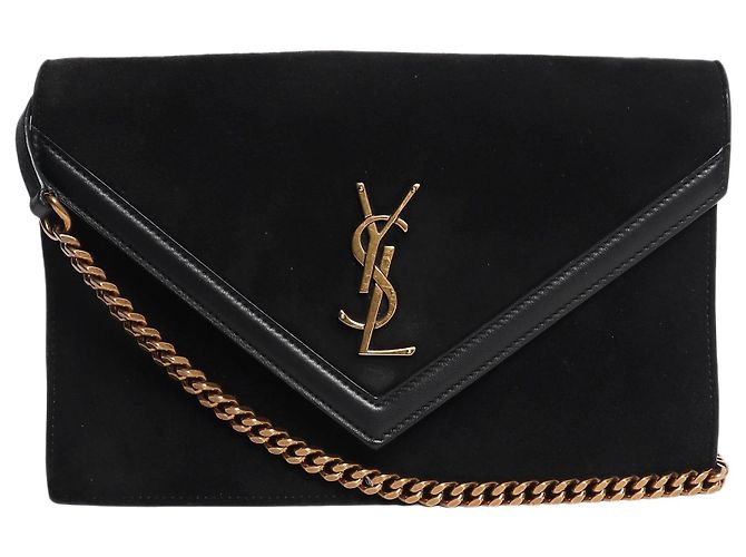 Autre Marque Black suede envelope bag
