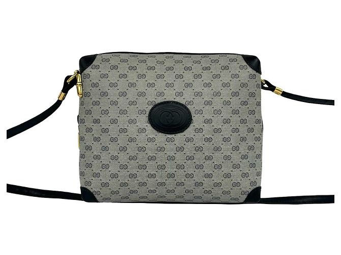 Borsa a tracolla mini e pochette in pelle GUCCI Old Gucci Micro GG Logo Pattern Blu navy
