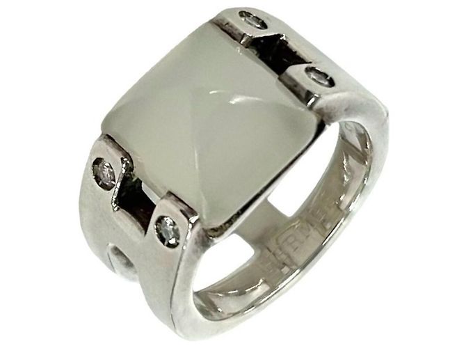 Ring Hermès Anillo Banda Hermes Medor Plata Blanco