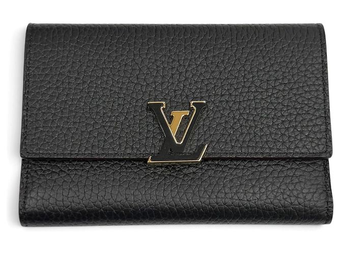 Louis Vuitton M62157 Portefeuille Capucines Compact Leather Tri-fold Wallet Nero Rosa