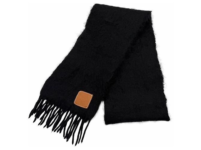 Loewe Mohair Wool Blend Black Stole