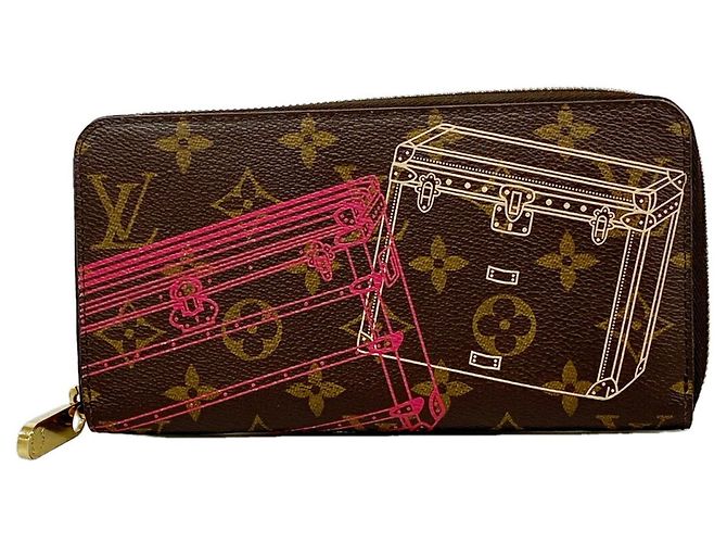 Cartera Zippy Louis Vuitton Monogram Trunk Castaño Rosa