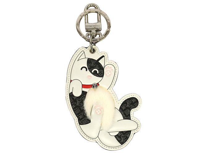 Llavero Louis Vuitton Monogram LV Cat Negro Blanco
