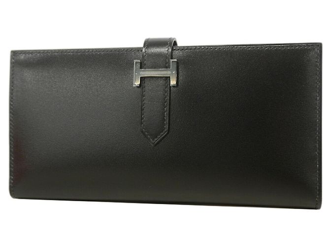Hermès Cartera larga Hermes Bearn Soufflet Negro