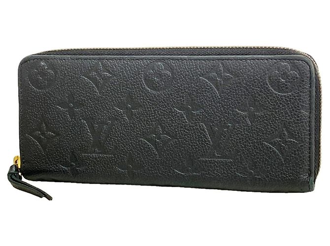 Louis Vuitton Monogram Empreinte Portefeuille Clemence Long Wallet Negro