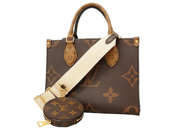 Louis Vuitton Monogram Giant Reverse OnTheGo PM Handtasche Braun