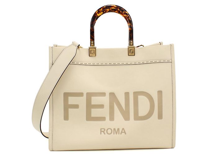 Fendi Sunshine Medium Tote Bag White