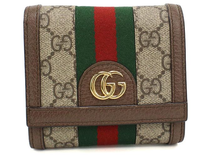 Cartera bi-fold GUCCI Ophidia Beige