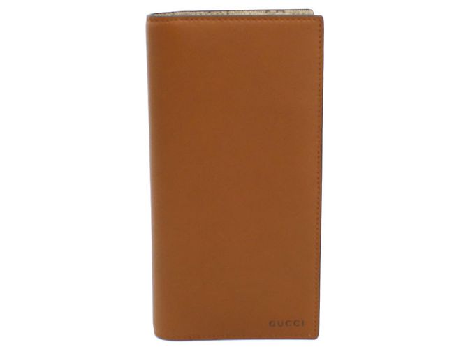 Cartera larga bi-fold Gucci en cuero marrón Castaño