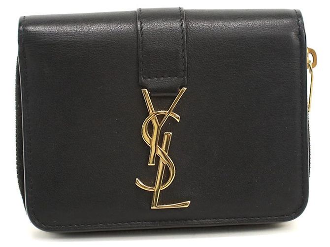 Autre Marque Cartera bi-fold Saint Laurent en negro