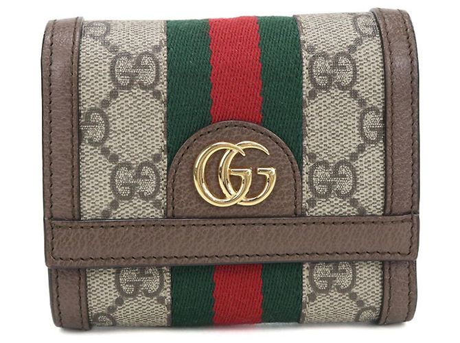 Cartera GUCCI Ophidia Tri-fold Beige
