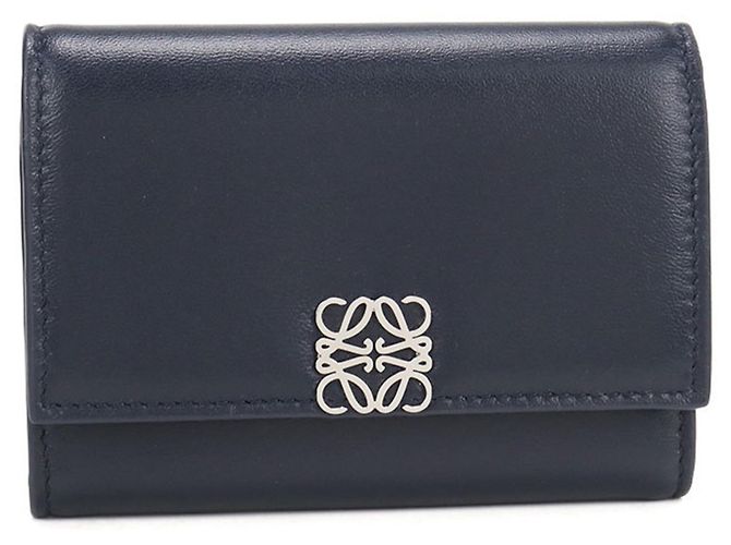 Portafoglio Tri-fold Loewe in Navy Blu navy