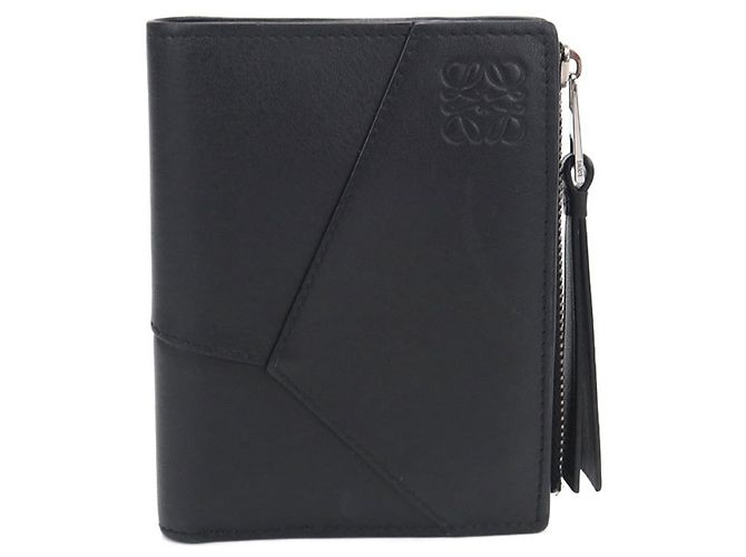 Portafoglio bi-fold Loewe in vitello nero