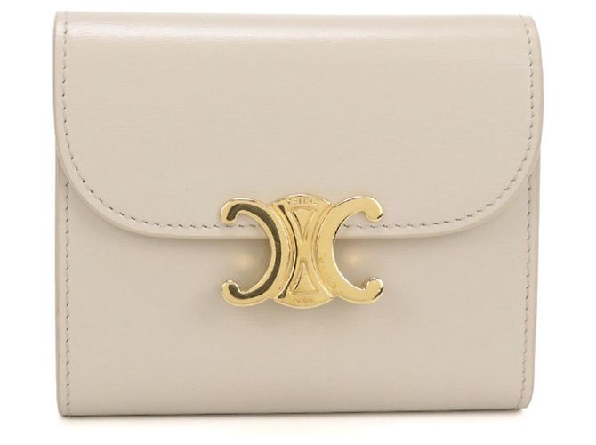 Céline Celine Tri-fold Geldbörse in Beige