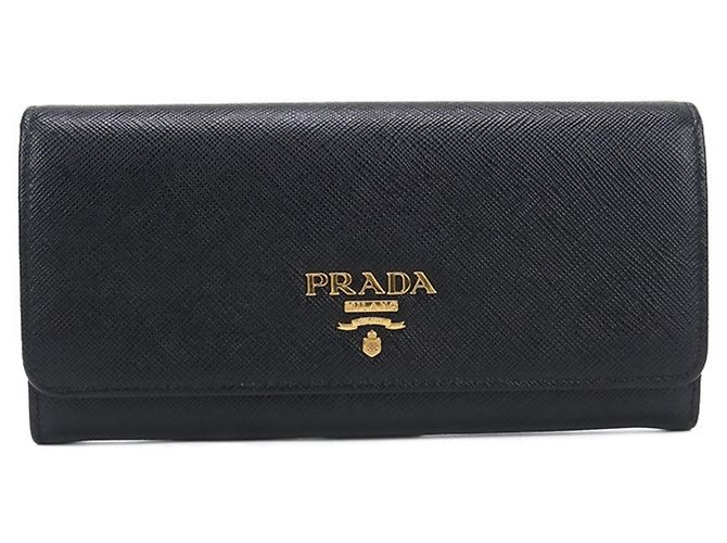 Portefeuille long Prada à rabat Noir