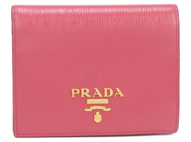 Cartera Bi-fold Prada Rosa de Cuero 1MV204