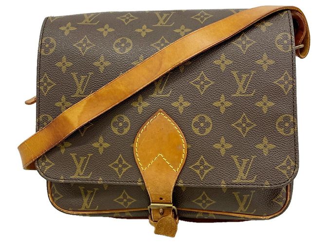 Borsa a tracolla Louis Vuitton Monogram Cartouchiere GM Marrone