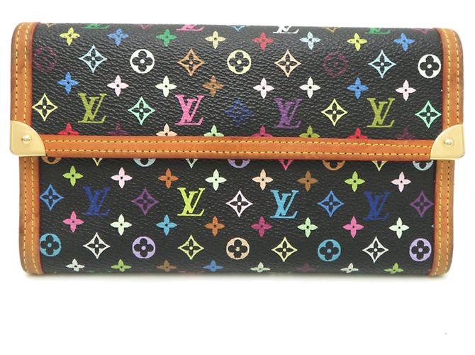 Louis Vuitton Monogram Multicolore Long Wallet Black
