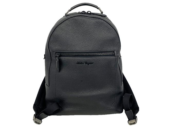 Salvatore Ferragamo Lederrucksack Schwarz